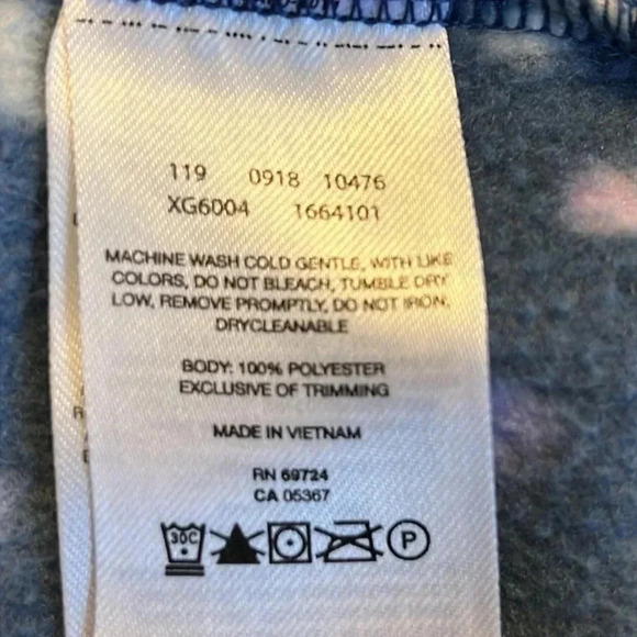 Columbia Girls Fleece Fill Zip Benton Springs Blue Print Jacket Size M (10/12) - Picture 5 of 7